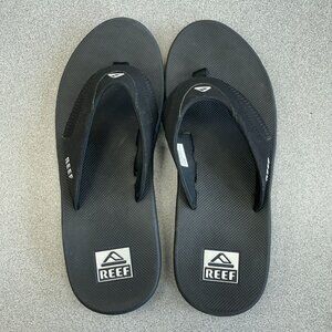 NEW Reef Fanning Men's Size 11 Flip Flops Thong Black Bottle Opener Sandals